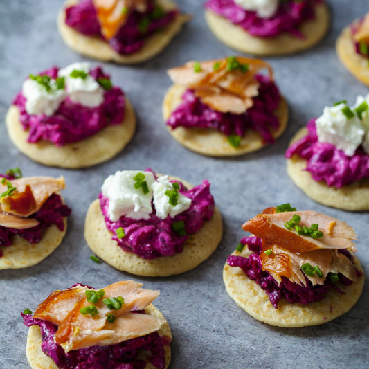 Beetroot Slaw & Feta Cheese Blini