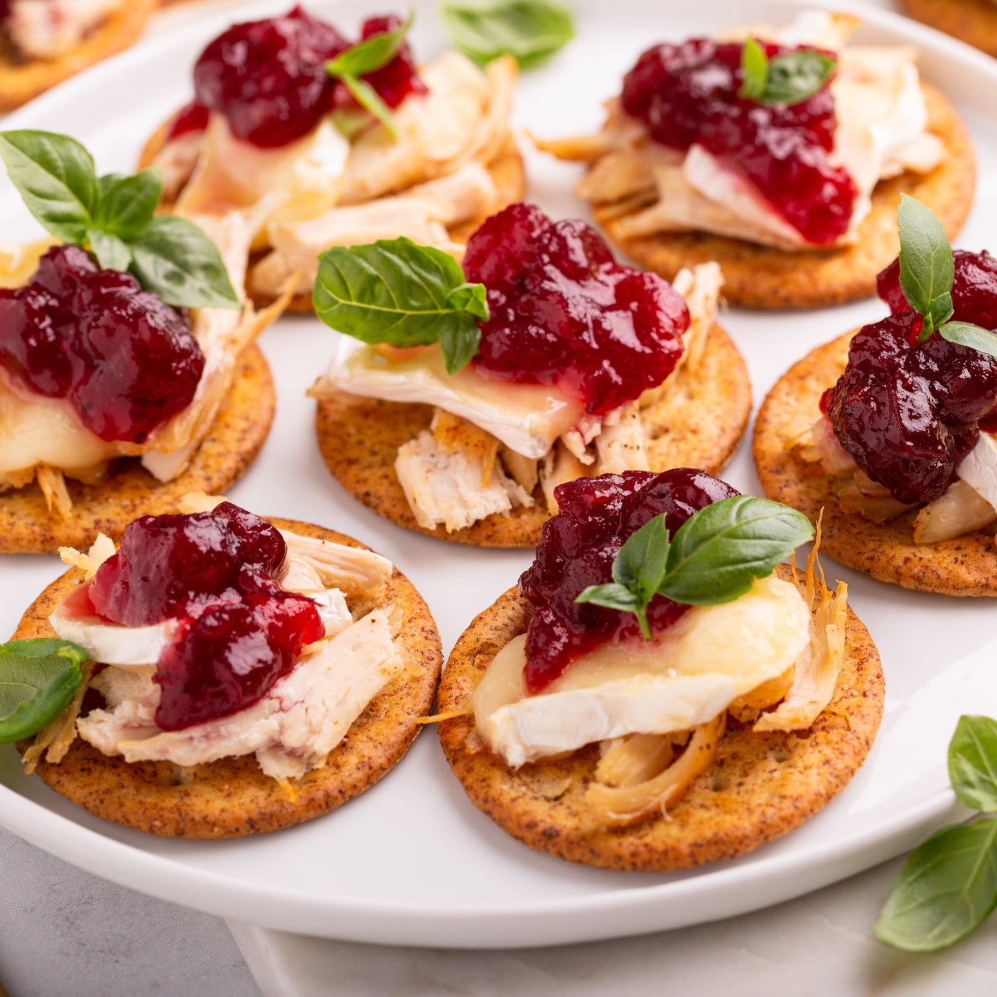 Brie cheese & Cranberry sauce Blini